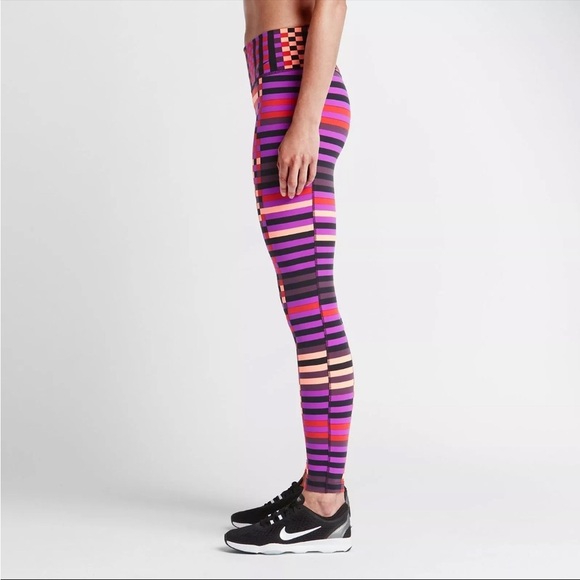 Nike dry fit Colorful Striped Women's Leggings size medium - Picture 5 of 15